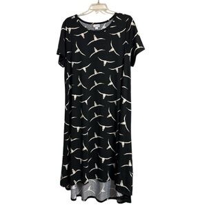 LuLaRoe Black and White Asymmetrical Midi Sundress